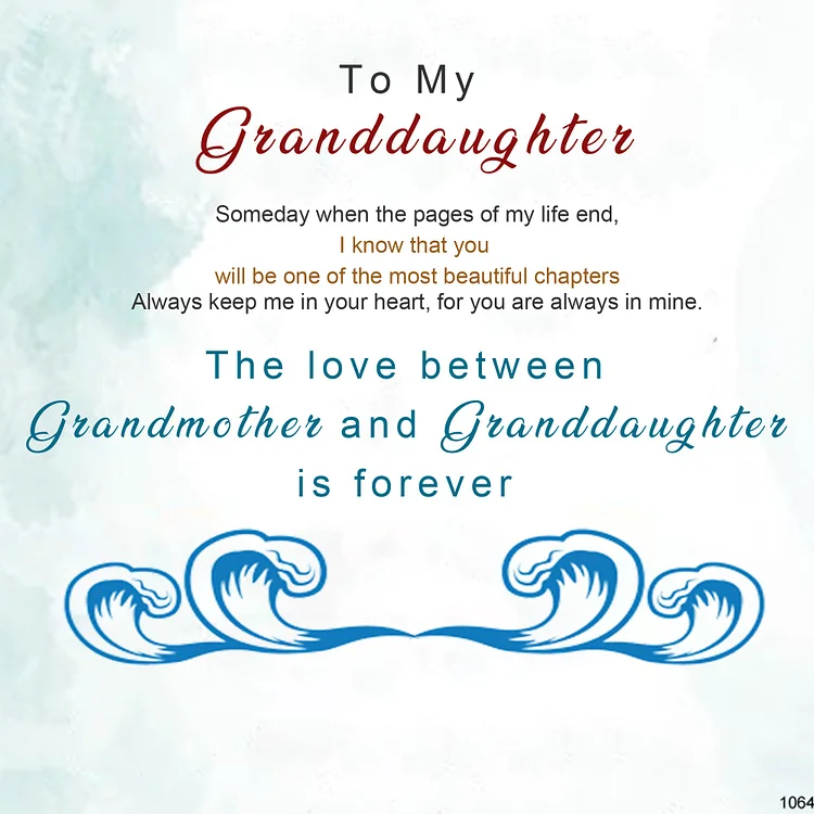 Gift Card - For Granddaughter The Love Between Grandmother and Granddaughter is Forever
