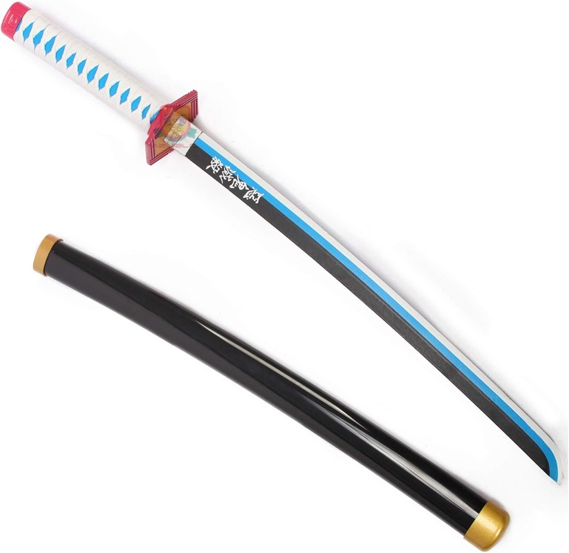 Azuiblc 鬼滅の刃 富岡義勇 日本刀 コスプレ道具 木製刀 子供日輪刀