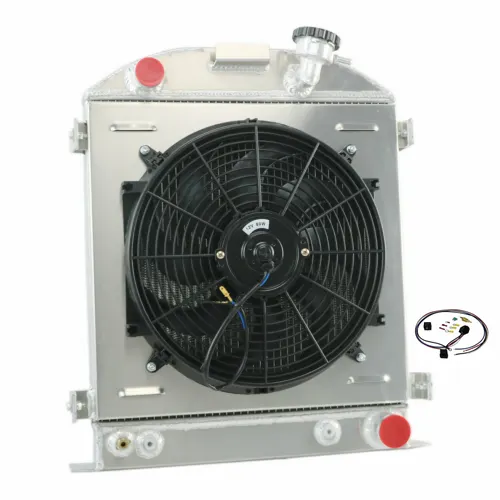 thumbnail image 2 of ASI Performance 3-Row Aluminum Radiator With Shroud & Fan For 1930-31 Ford Model A W/ GM Chevy V8 Engine 2 of 5