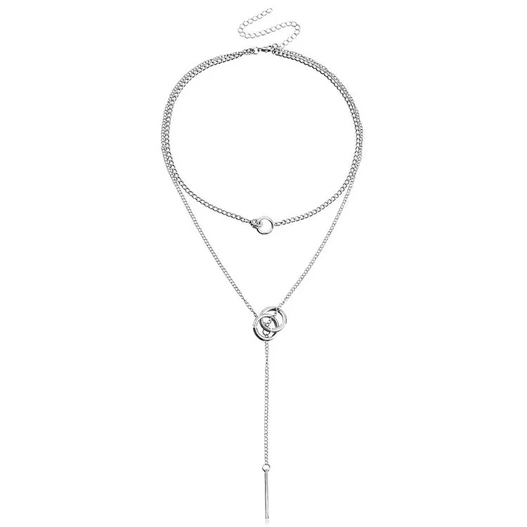Double layer minimalist collarbone chain
