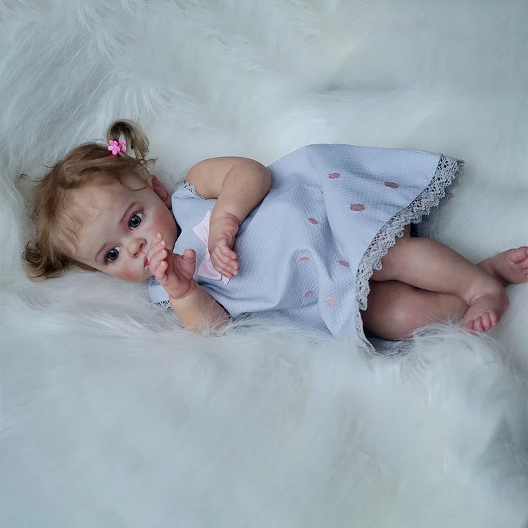  20" Lifelike Brown Hair Cloth Body Reborn Girl Toddler Babies Doll Opened Eyes Junsiy - Reborndollsshop®-Reborndollsshop®