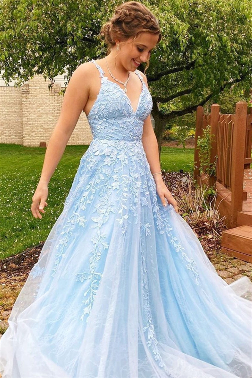 Light blue shop evening gown