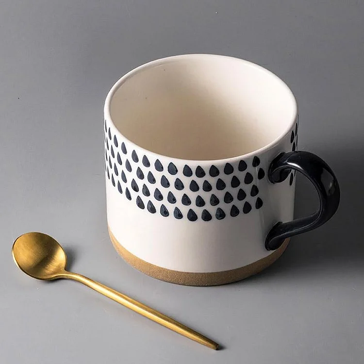 Cup And Lid Stoneware Teacup Coffee Cup Set - Appledas
