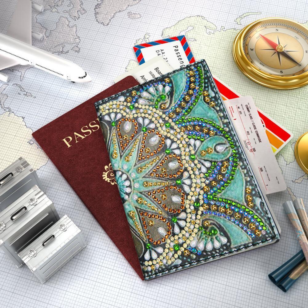 DIY Special Shaped Diamond Travel Passport Protective Cover