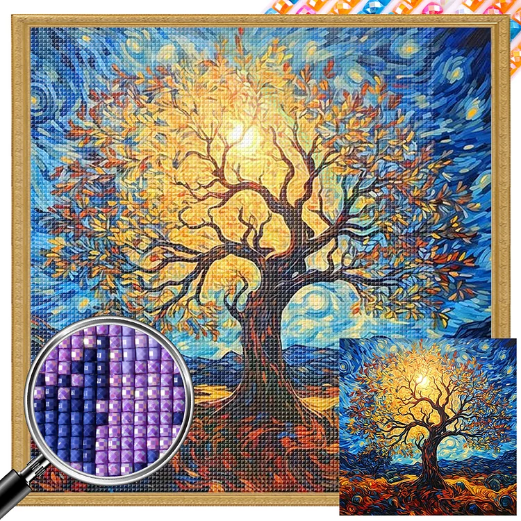 Lucky Tree 40*40CM (Canvas) Full AB Square Drill Diamond Painting gbfke