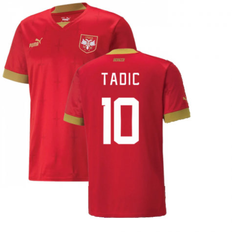 Serbia Dušan Tadić 10 Home Shirt Kit Kids & Junior 2022-2023