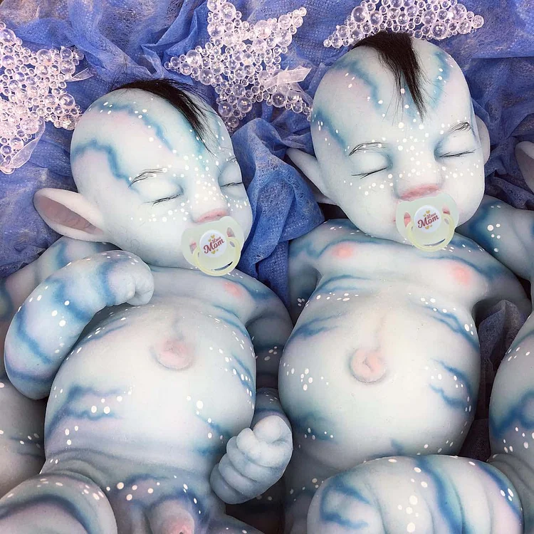  Lifelike Reborn 20'' Realistic Weighted Reborn Baby Girl Newborn Doll Blue Reborn Baby Twins Doll-Best Gift Ideas 2024 - Reborndollsshop®-Reborndollsshop®