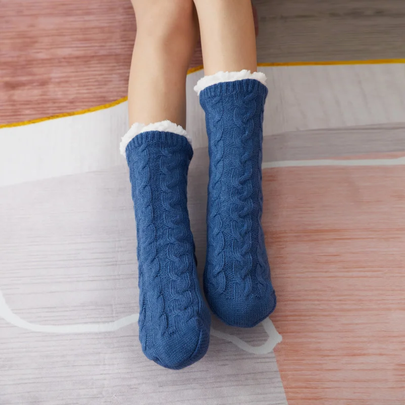 Letclo™ New Woven And Velvet Long Socks Slippers For Women And Men letclo Letclo