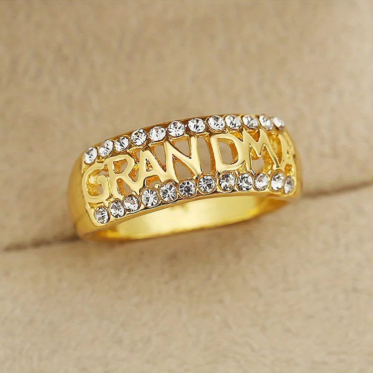 Grandma Grandmother Ring Hollow Finger Ring Mother's Day Gift