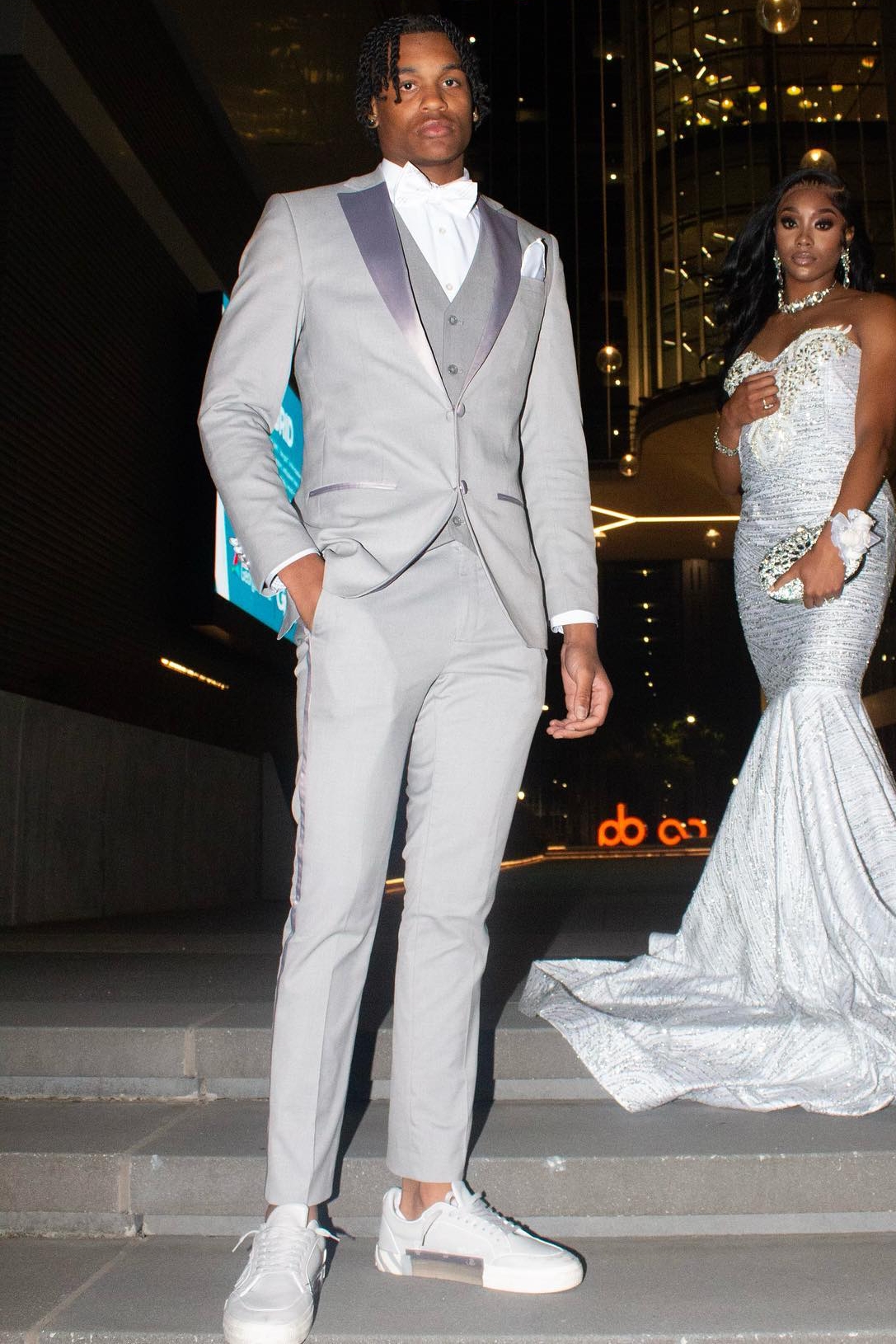 Bellasprom 3 Piece Silver Gray Satin Lapel Men s Prom Suit with Waistcoat 34-28-Slim Bellasprom 3 Piece Silver Gray Satin Lapel Men s Prom Suit with Waistcoat 34-28-Slim