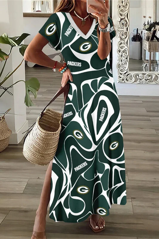 Green Bay Packers
V-Neck Sexy Side Slit Long Dress