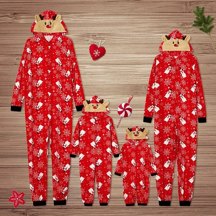Christmas Snowman Print Onesie Family Matching Pajamas Sets