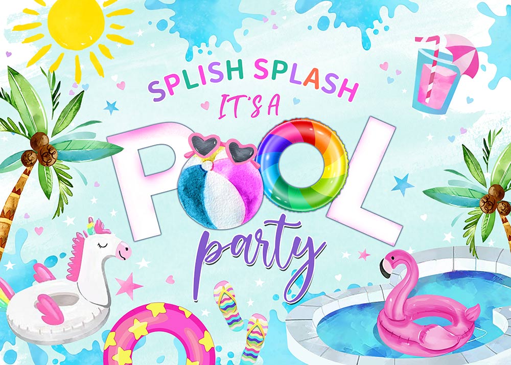 pool-party-backdrop-pool-party-decoration-pool-birthday-etsy