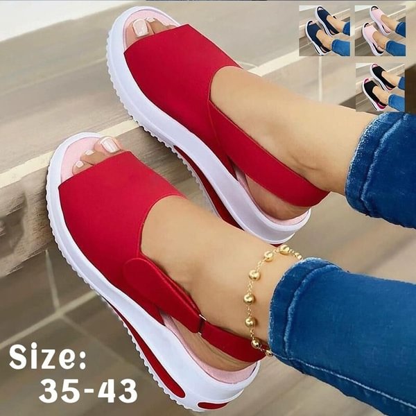 New Summer Breathable Women Premium Open Toe Sandals Ladies Buckle Strap Anti-slip Slippers Female Shoes Size 35-43 - BlackFridayBuys