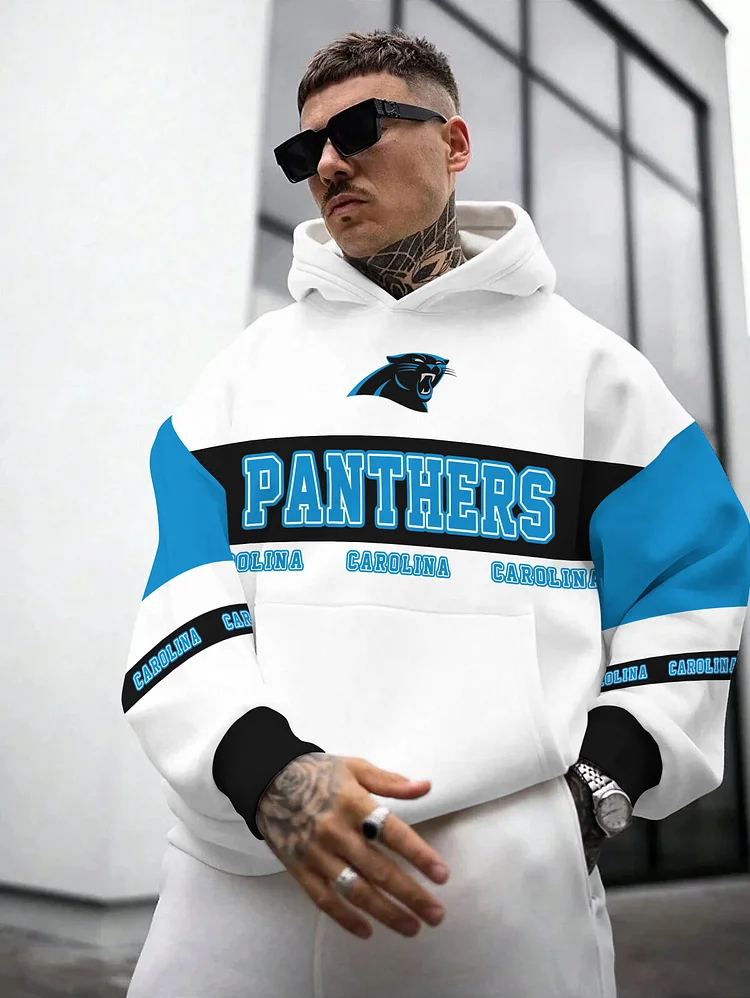 Carolina Panthers Printed Hooded Pocket Pullover Hoodie