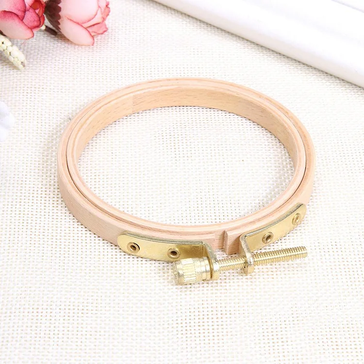 DIY Wooden Cross Stitch Frame Needlework Hoop Ring Embroidery Tool 10.5cm（4.13 in）