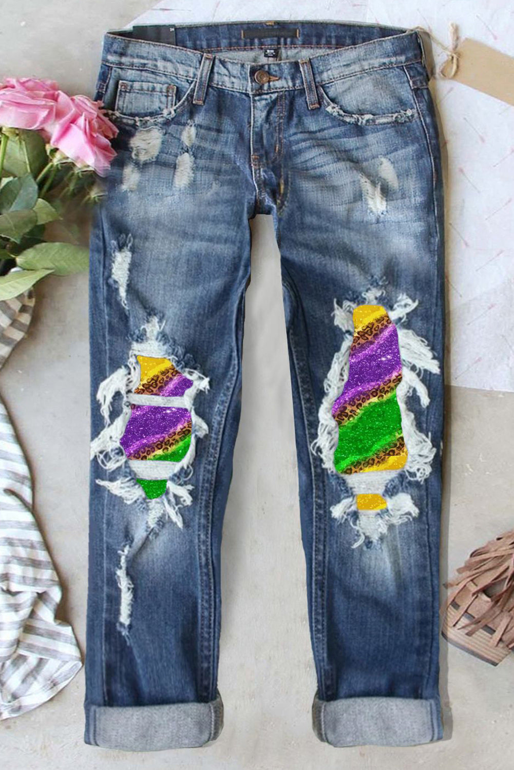 diy mardi gras jeans