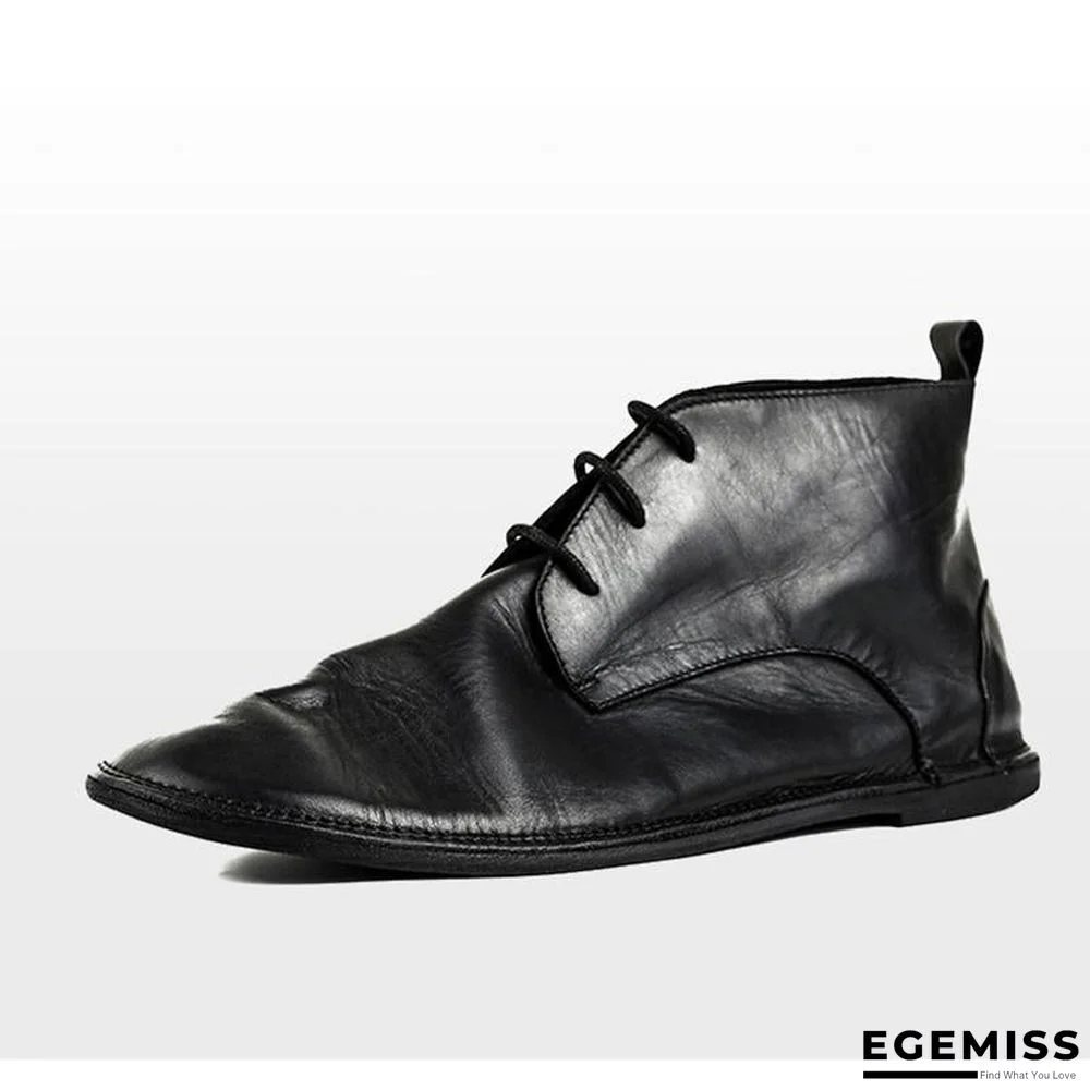 Men's Casual Soft Leather Lace Up Handcrafted Boots | EGEMISS