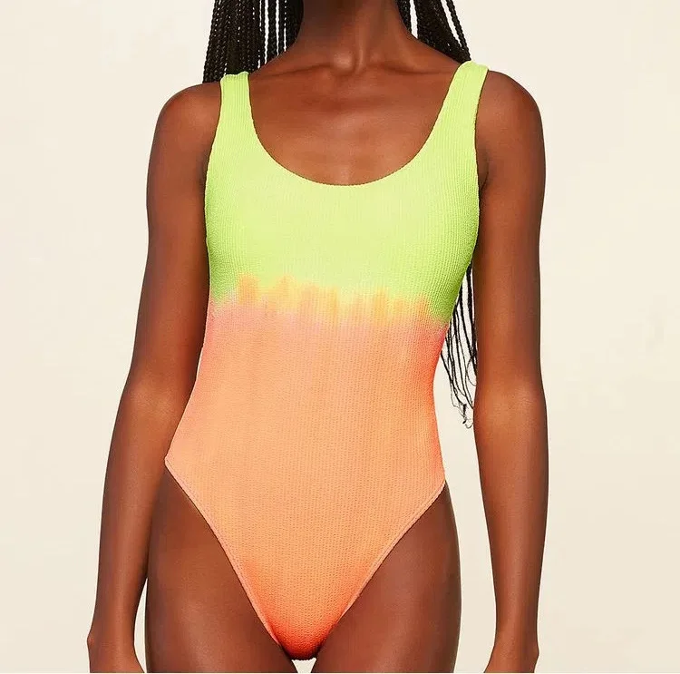 Sexy Contrasting Beach  Colors 0ne-Piece Swimsuit