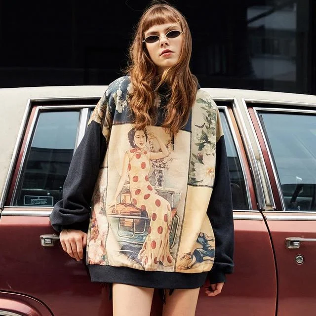 RETRO STYLE COOL WOMAN HOODIE V173