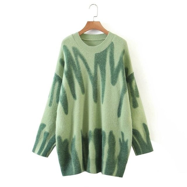 Fashion Stripes Sweaters Women Oversized Y2K Winter Knitted Warm Pullovers Female Long Jumpers Streetwear Loose Outerwear 2020 - BlackFridayBuys