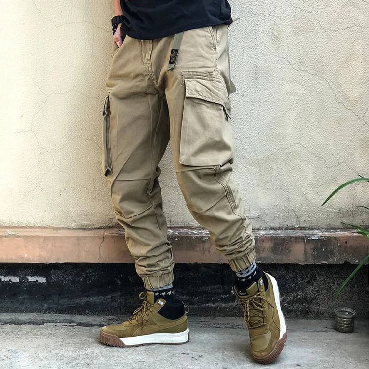 TIMSMEN Vintage Camo Pants Washed Cargo Casual Pants