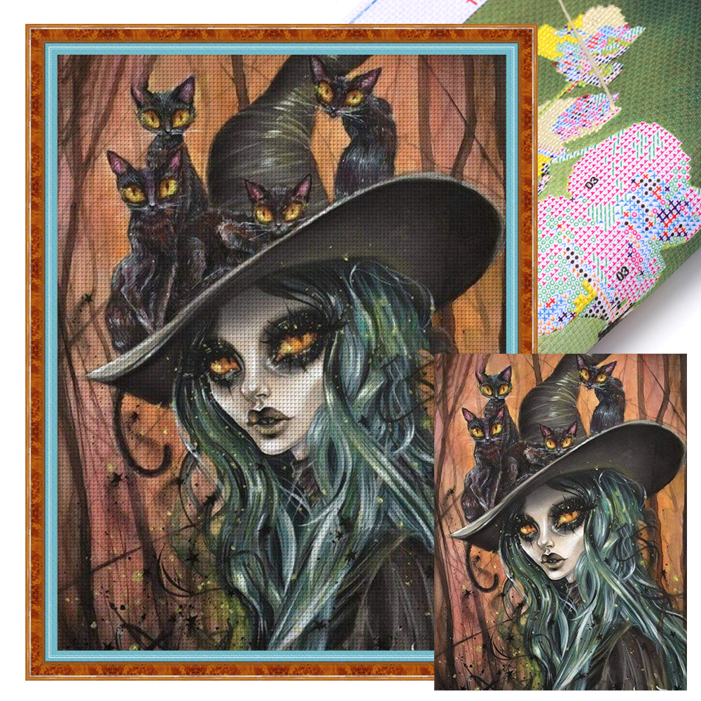 Witches - 11CT Stamped Cross Stitch(50*65cm)