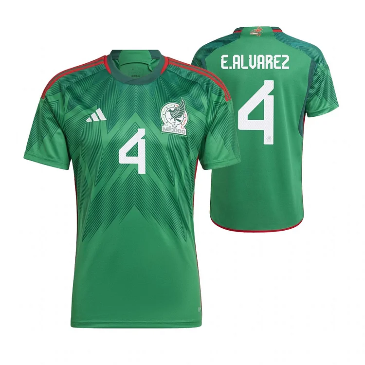 Mexico Edson Alvarez 4 Home Shirt Kit World Cup 2022