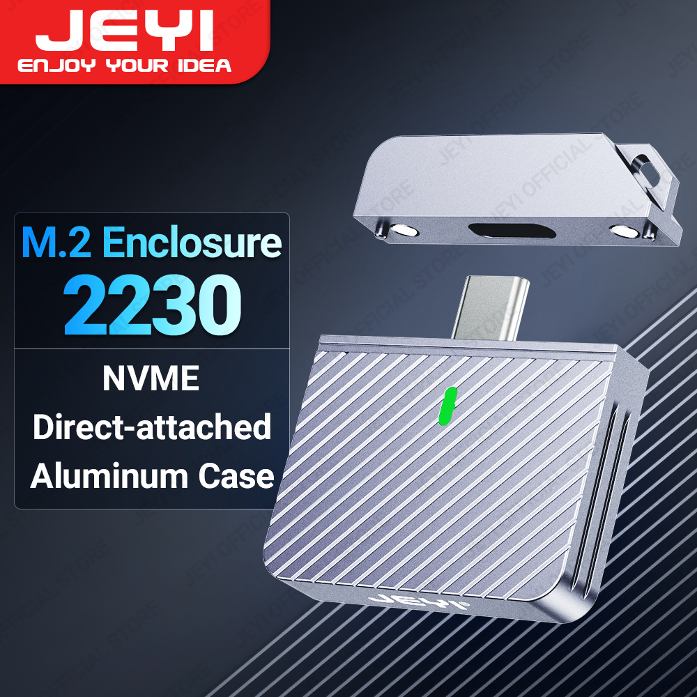 JEYI 2230 M.2 NVMe Direct-attach SSD Enclosure, USB 3.2