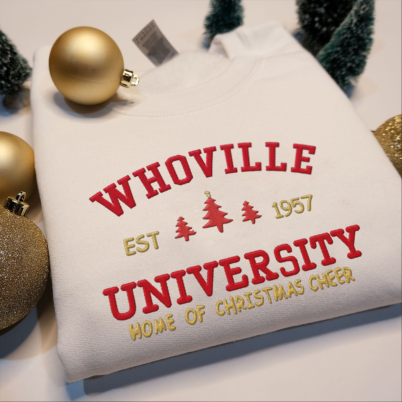 SobaShop Personalized Embroidered Whoville University Sweatshirt