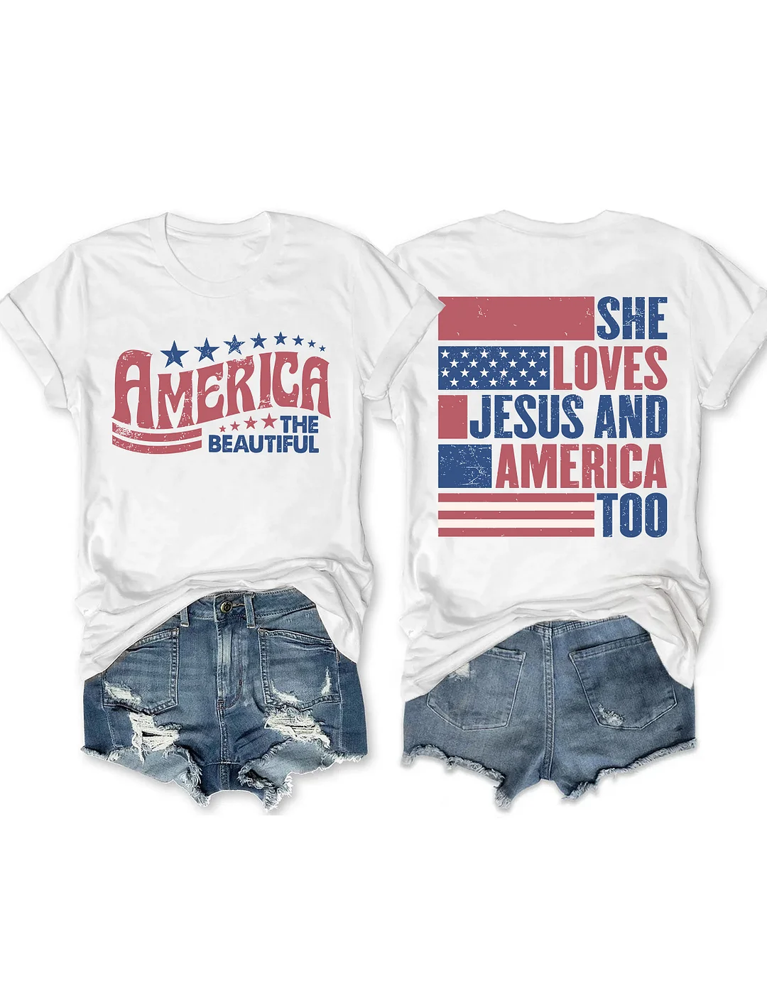 She Loves Jesus and America Too T-Shirt