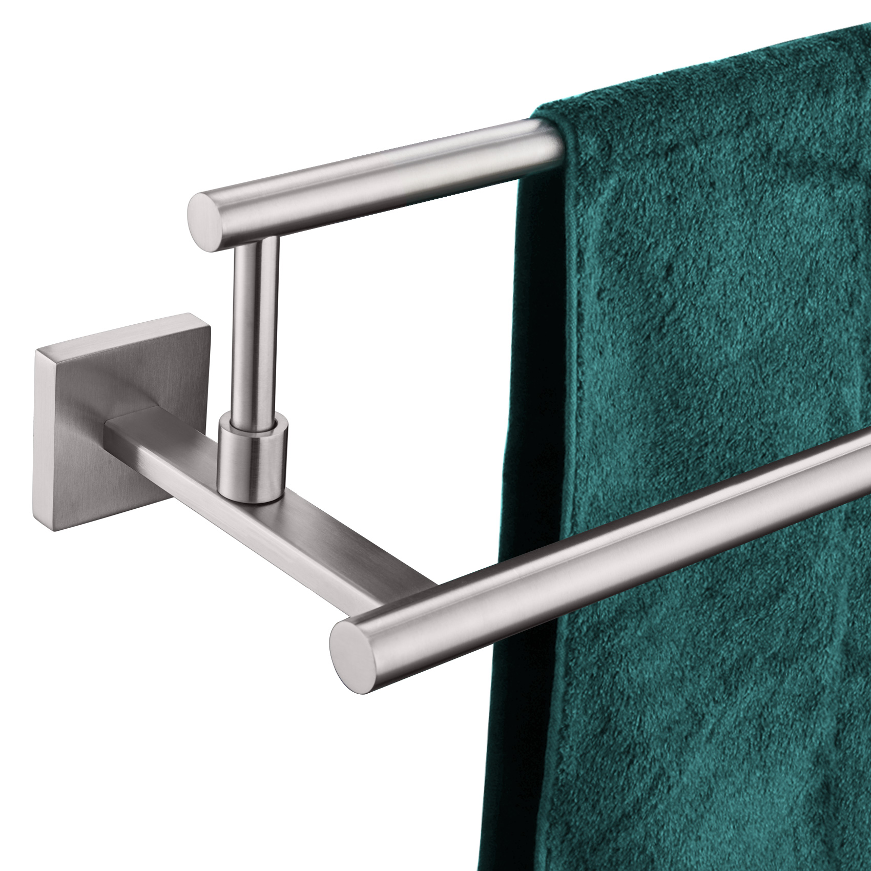 KOKOSIRI Hand Towel Holder Brushed Nickel Bathroom Rack 20-Inch Double Bath  Towel Bars Rails for Garage Kitchen Stainless Steel B5009BR-L20