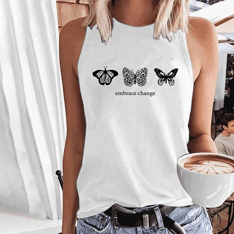 Flower Butterfly Tank Top