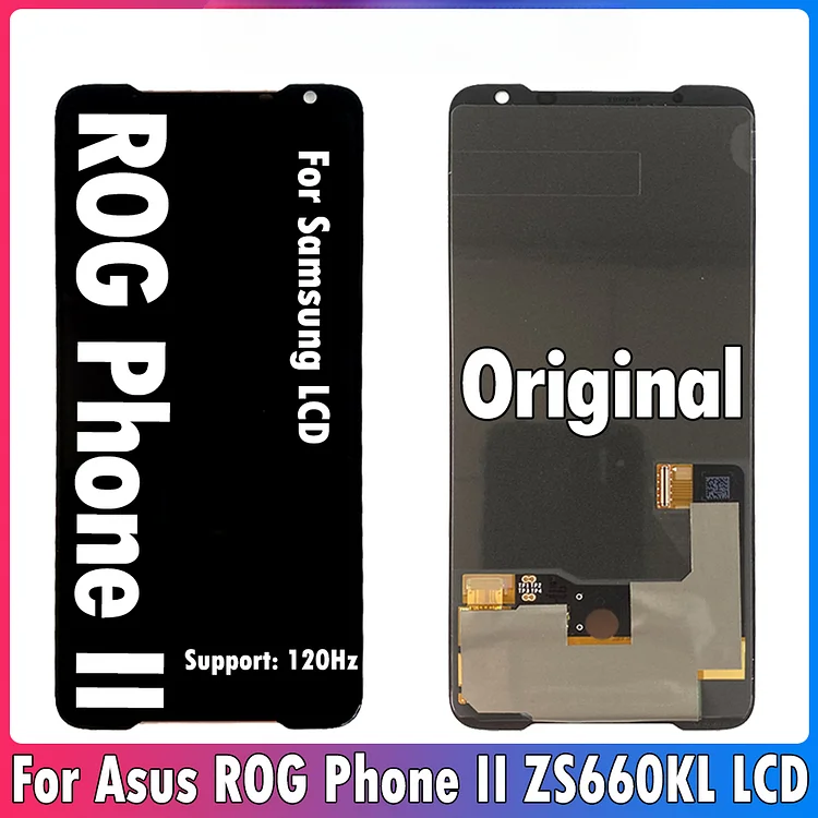 6.59inch Original For ASUS ROG Phone II ZS660KL LCD Display Screen Touch Panel Digitizer For Asus ZS660KL No Frame 120Hz