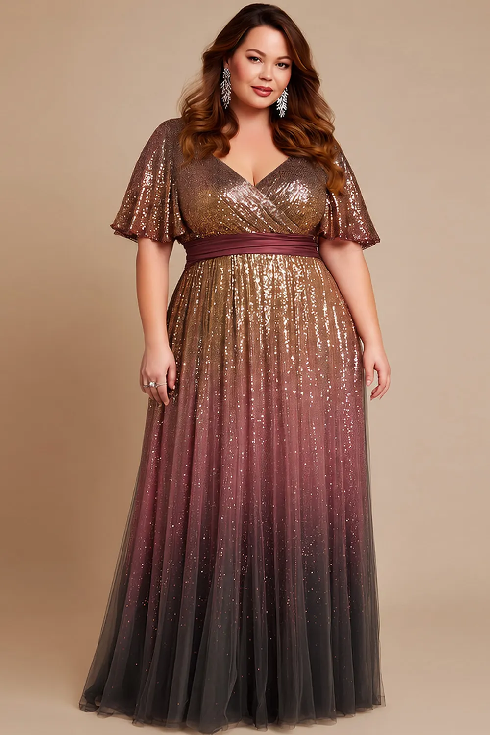 white dress with gold embroidery and Embroidered Ball Gown Sheer Sleeves GL3578 AddBestFormal main image 0