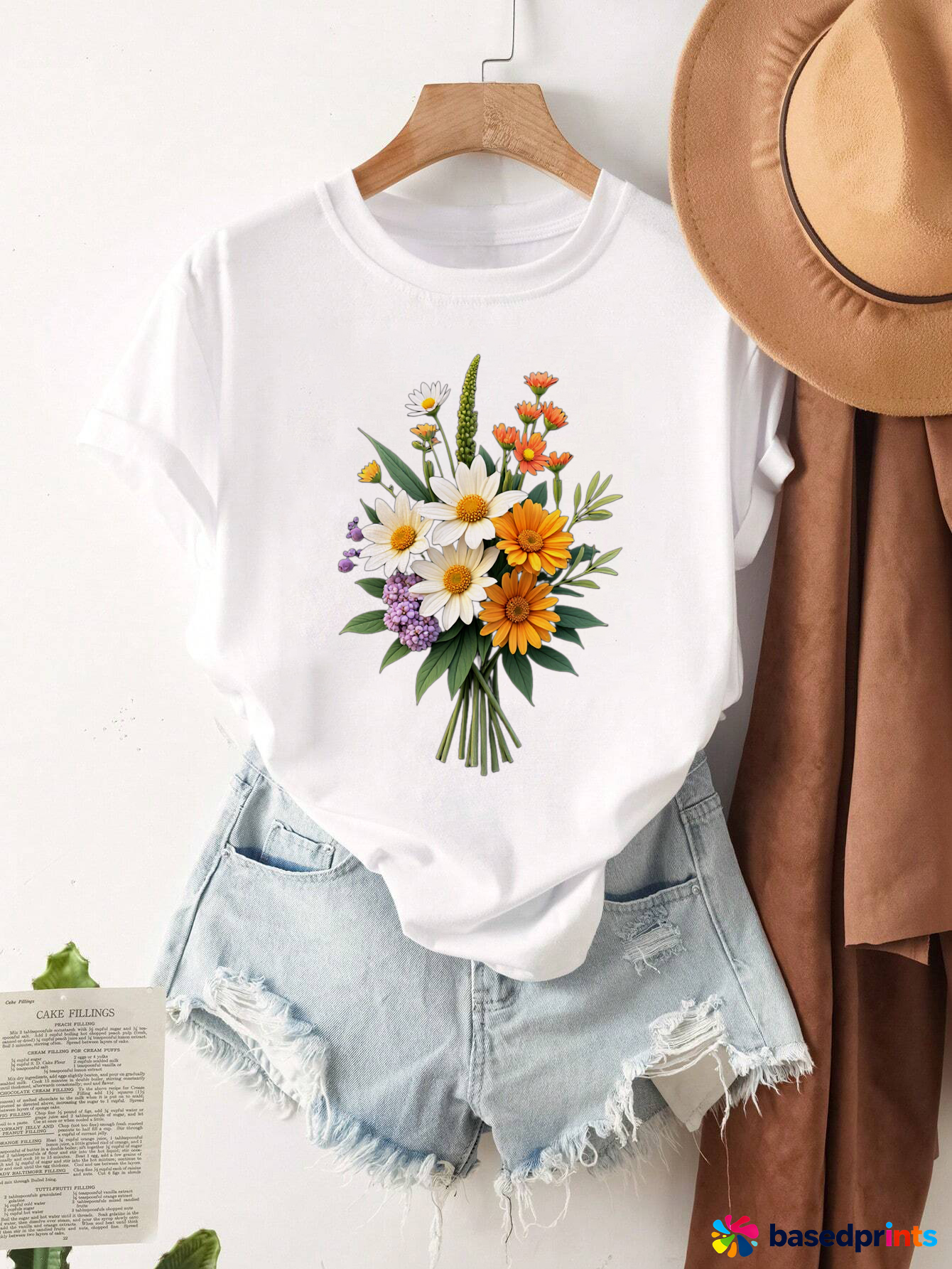 Summer Floral Print T-Shirt Women Short Sleeve Casual Tee