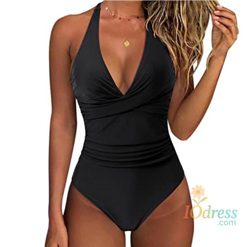 IO Dress Summer Sexy One Piece Large Size Swimwear Push Up Women Plus Size Swimsuit Closed Bodysuit Female Bathing Suit Pool Beachwear