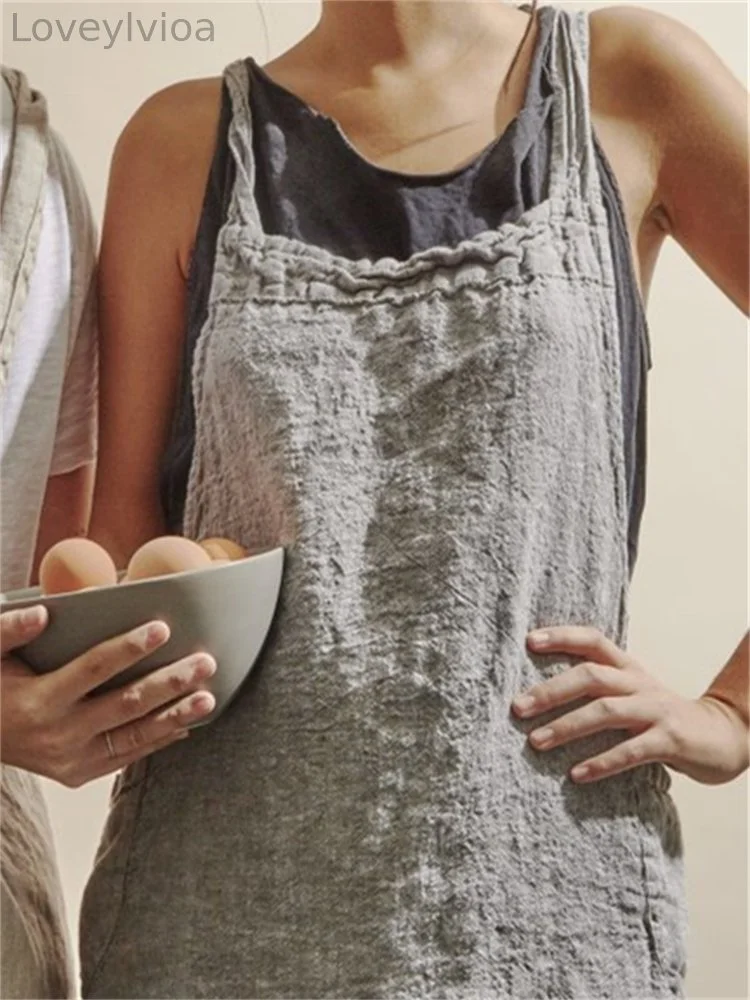 Side Pocket Cross Back Garden Apron