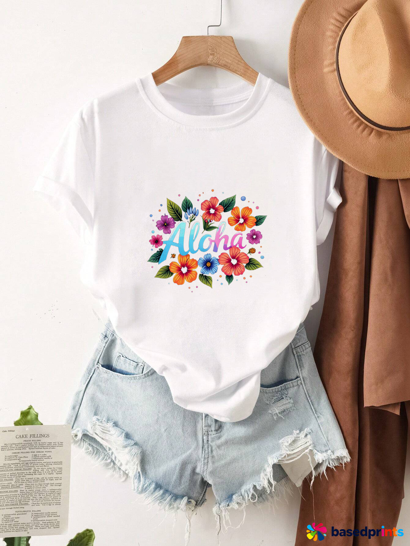 Aloha Floral Graphic Tee White