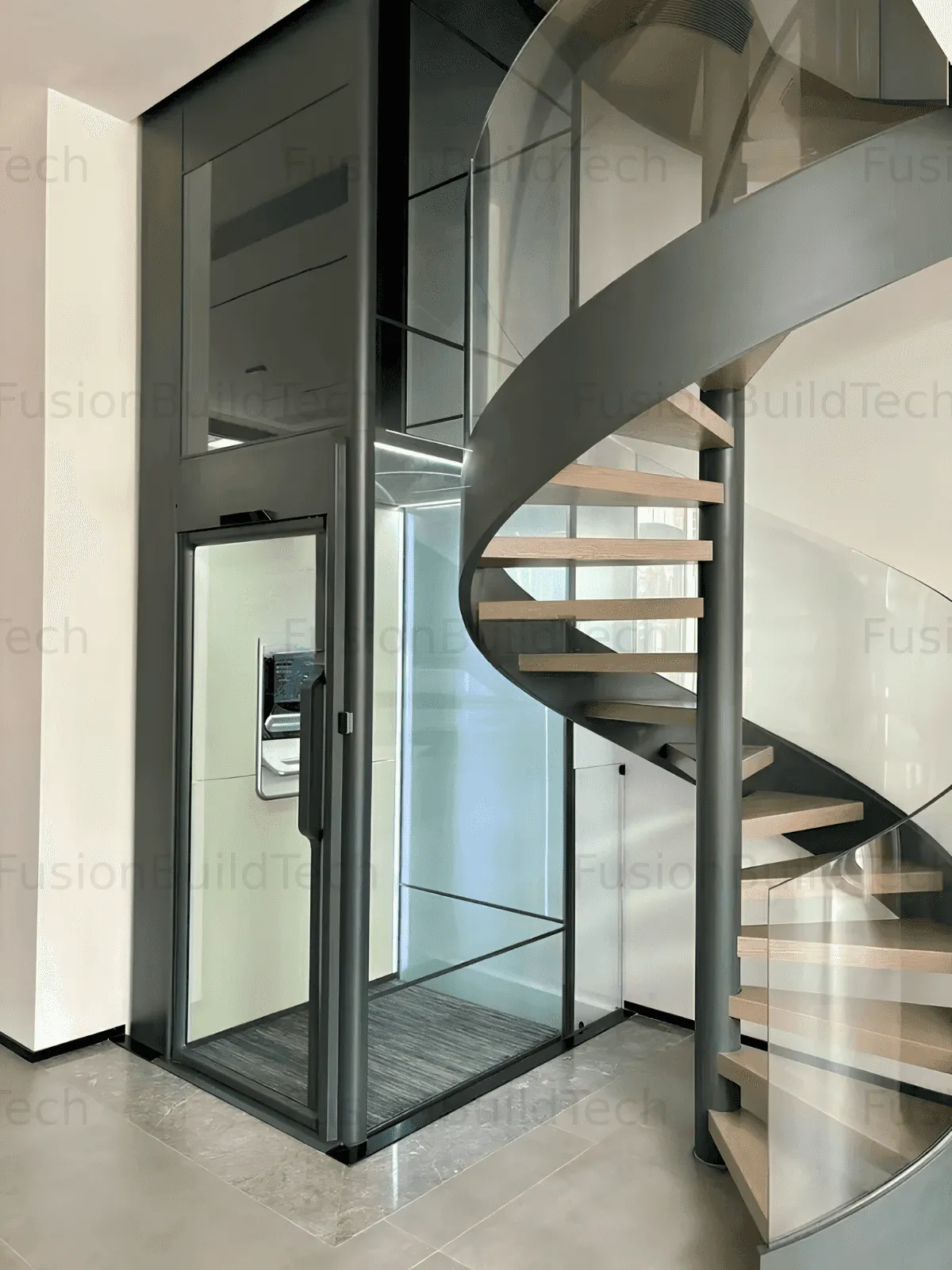 Civil Steel Stairs-Curved Spiral Staircase