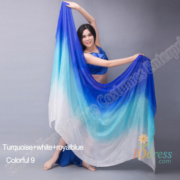 IO Dress Silk Shawl For Belly Dancing Shawls Belly Dance Silk Veil Scarves Face Customized Hand Thrown Scarf Gradient 200cm 250cm 270cm