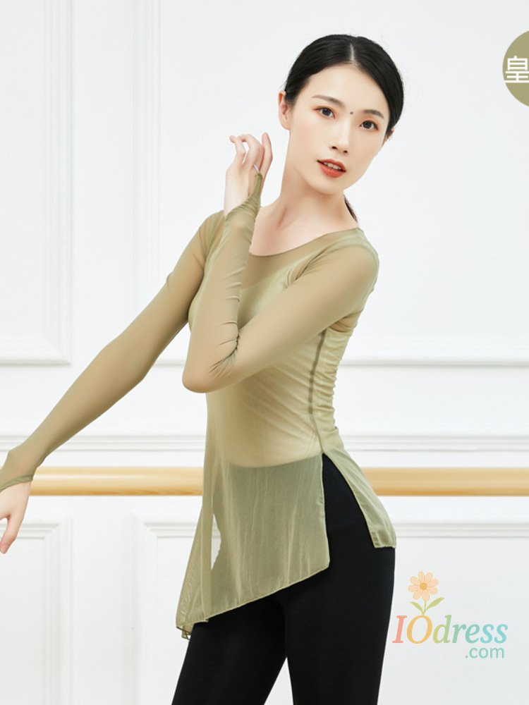 IO Dress Mesh Modern Dance Jazz Costume Tops Party Night Belly Latin Wear Woman Long Sleeves Street Birthday T-shirt Luxury Gala 20234