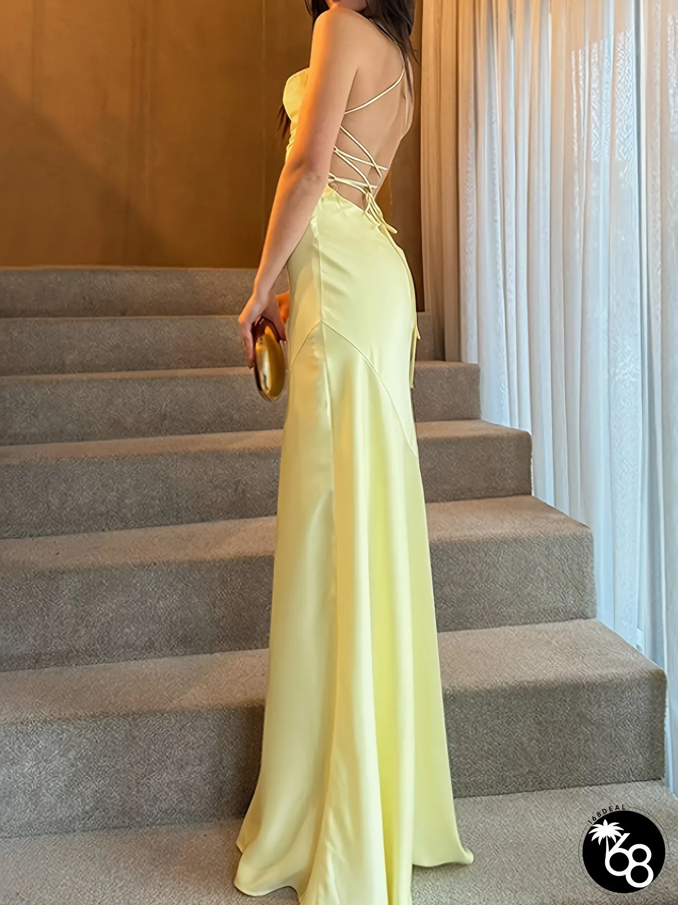 Womens Sexy Off-Shoulder Backless Evening Gown Summer Party Vacation Dress With Straps | 168DEAL