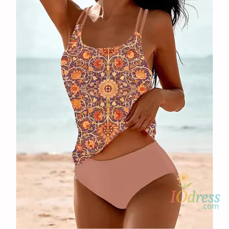 IO Dress New Summer Swimwear Bikini Set Sexy Print High Waist Bikini 2 Piece Set Women Split Swimsuit Backless Beach Bikini