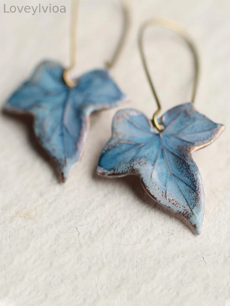 Vintage Blue Maple Earrings