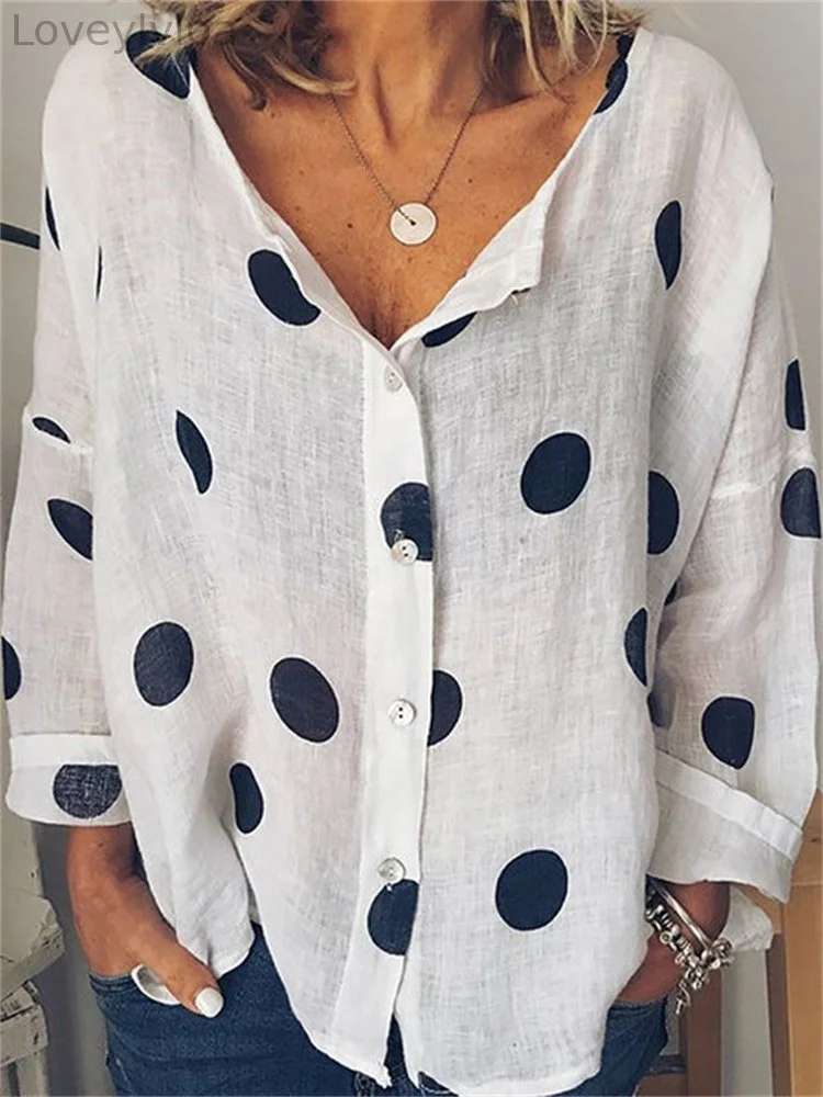 Polka Dots Oversize Casual Blouse