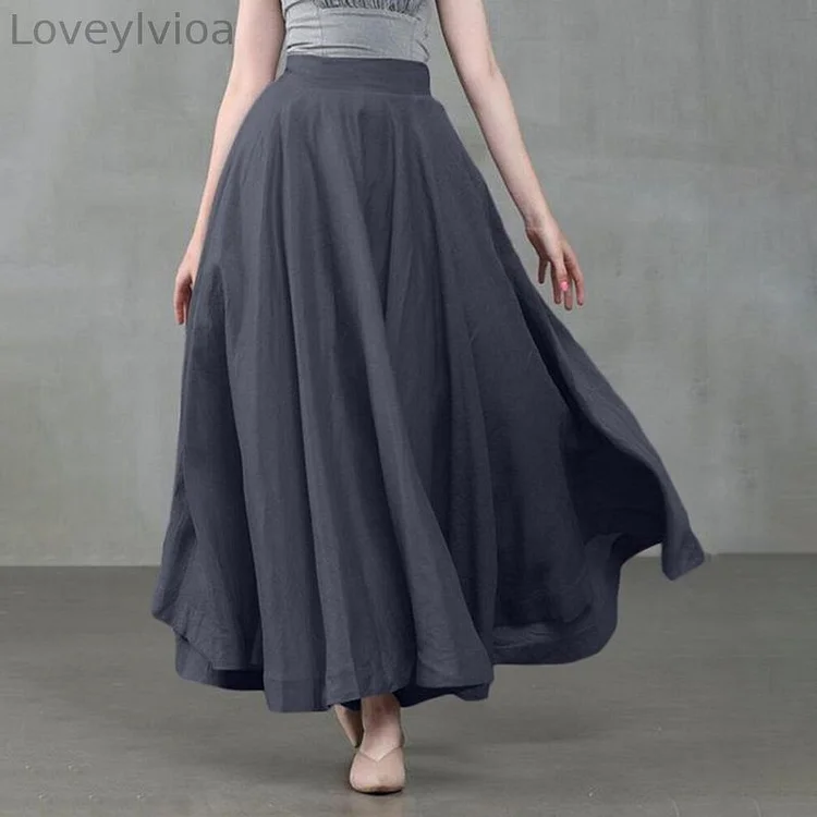 Solid Color Pockets Casual Comfy Skirt