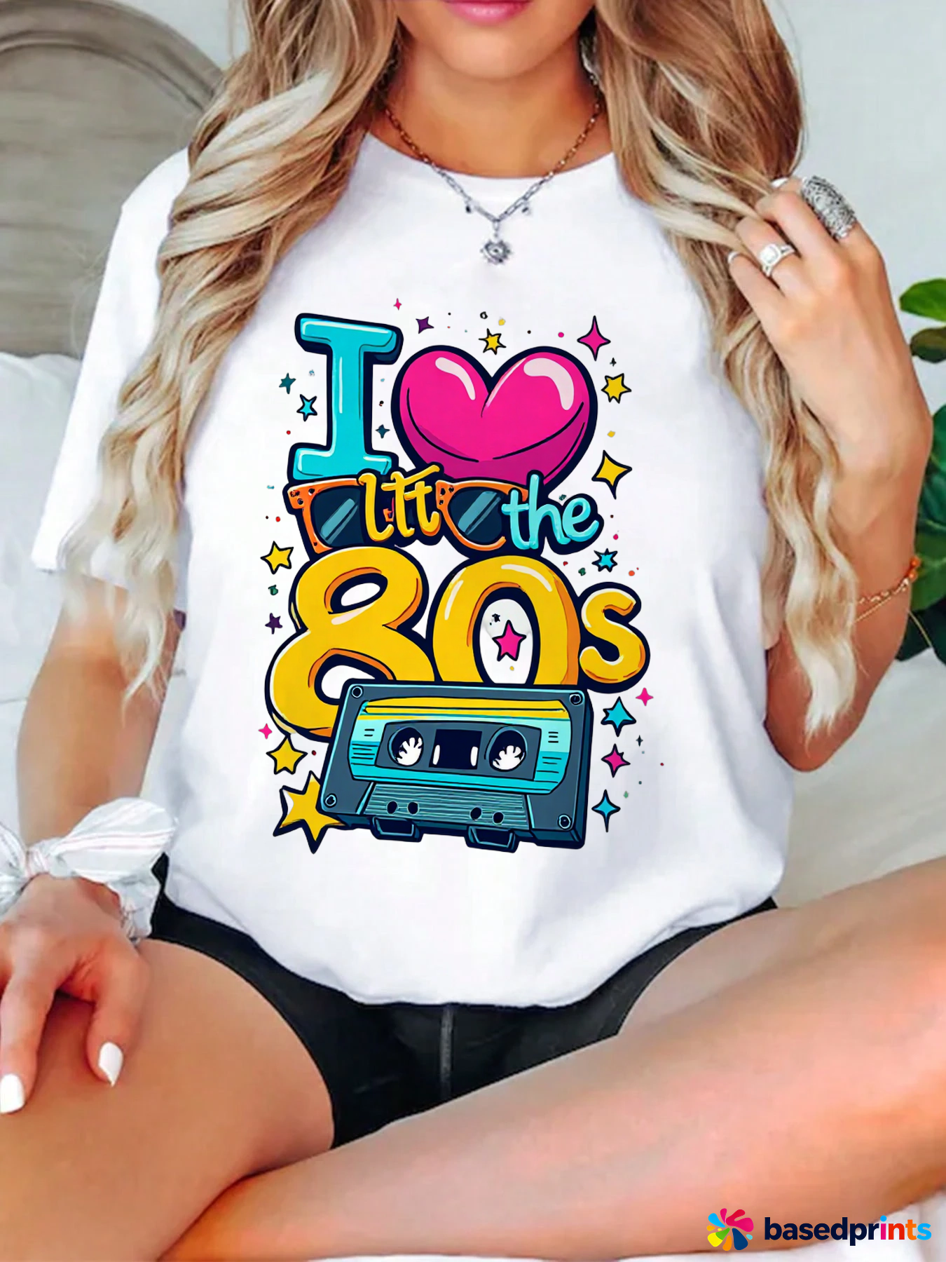 I Love the 80s T-Shirt Women's Casual Short-Sleeved Cotton Graphic Tee