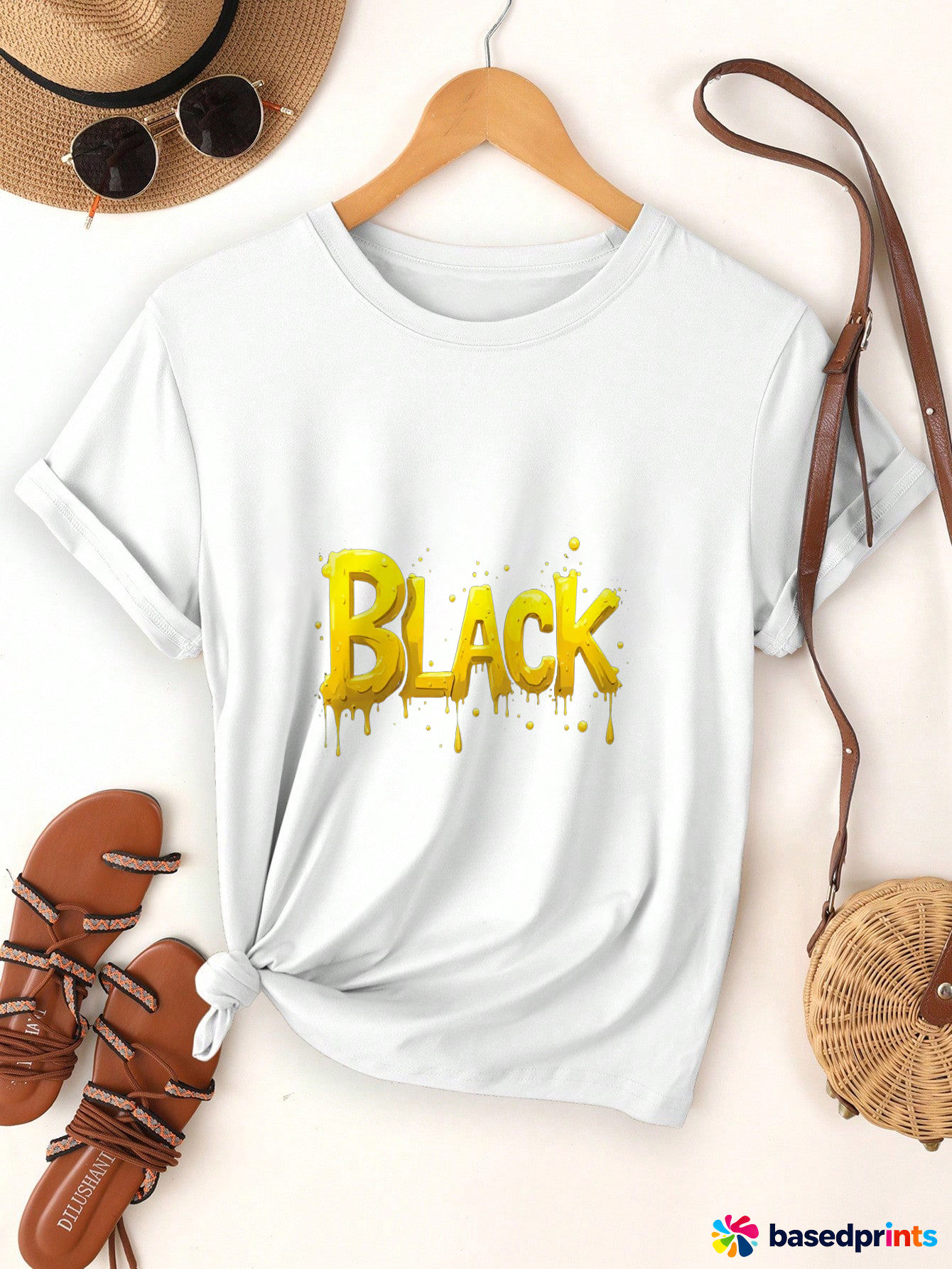 White Black T-Shirt Women Summer Short Sleeve Casual Cotton Tee