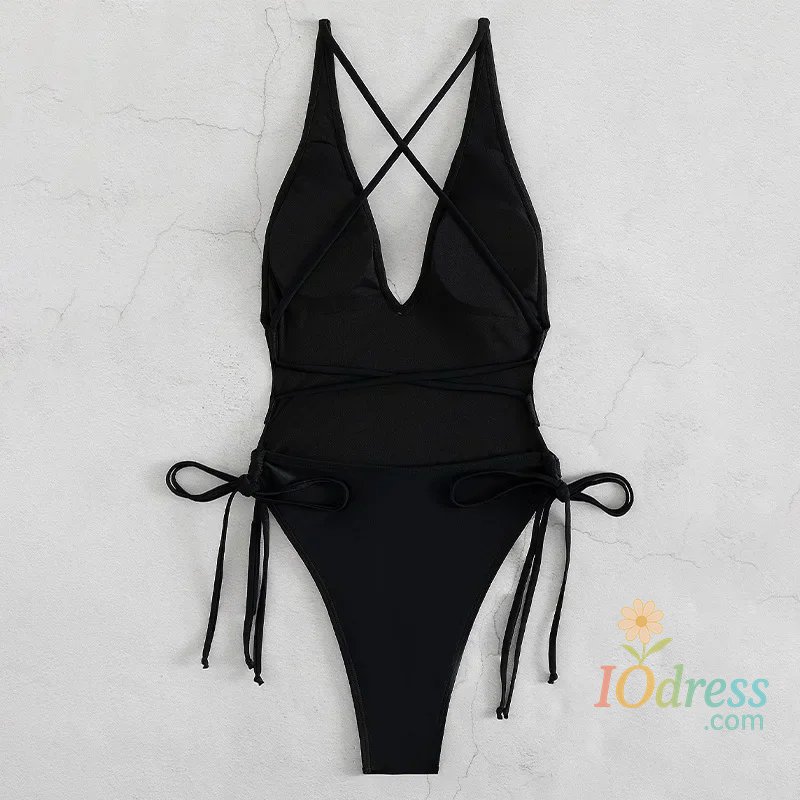 IO Dress Sexy Solid Deep V Women Swimwear One Piece Swimsuits 2025 Woman Female Bathing Suits Bodysuit Swimming for Beach Wear Monokini